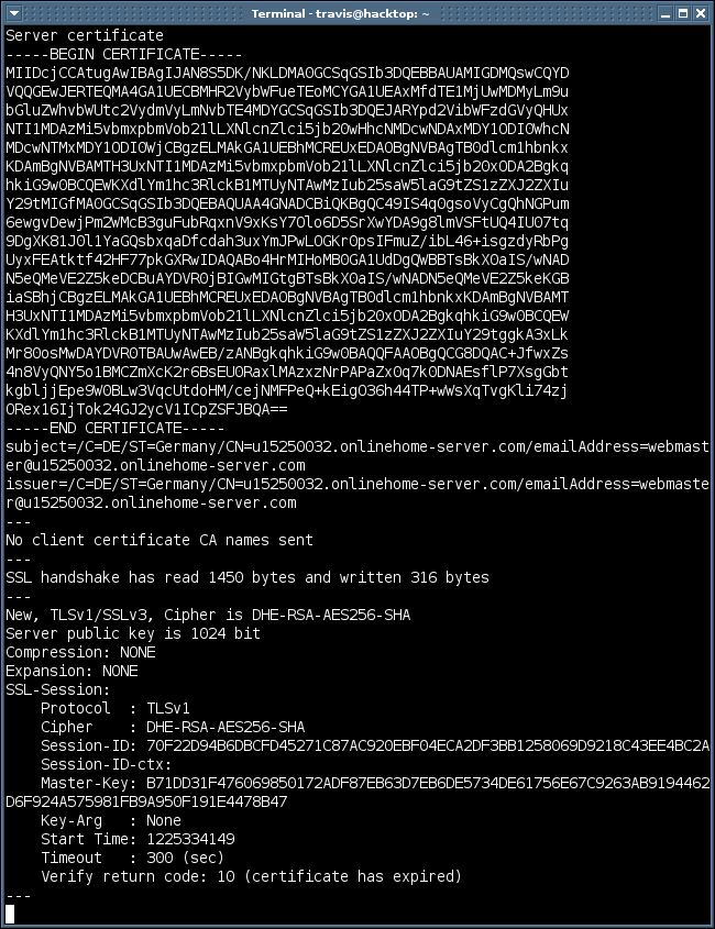 openssl successful connection