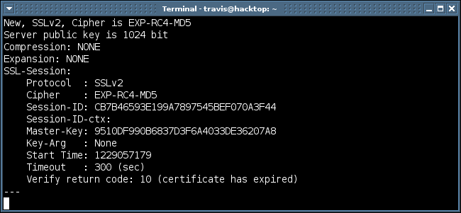 fingerprinting the weakest SSL2 cipher